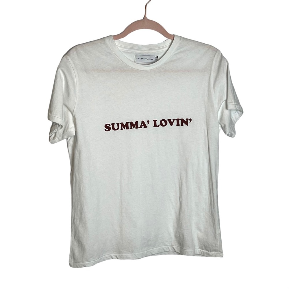Sincerely Jules Summa’ Lovin’ T shirt white cotton - Picture 2 of 6